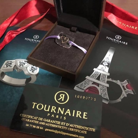 🇫🇷Philippe Tournaire PARIS- HEART BRACELET AMOUR LINK EMOTION IN GOLD- LILAC - Picture 4 of 7